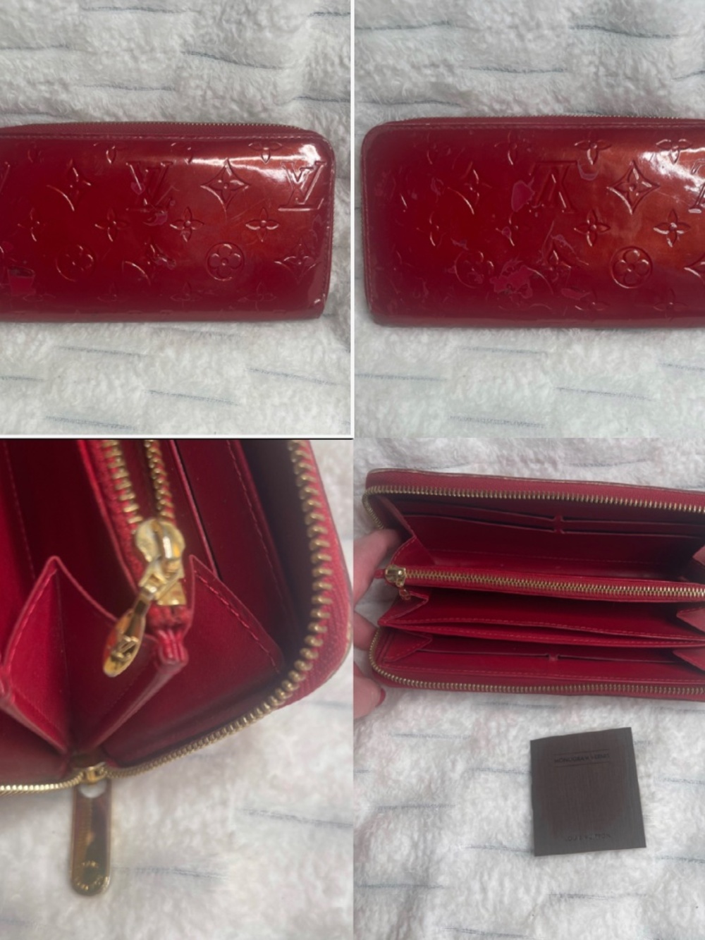 Louis Vuitton Zippy Wallet Monogram Vernis Red | Authentic LV Patent Leather Wal - Picture 16 of 16
